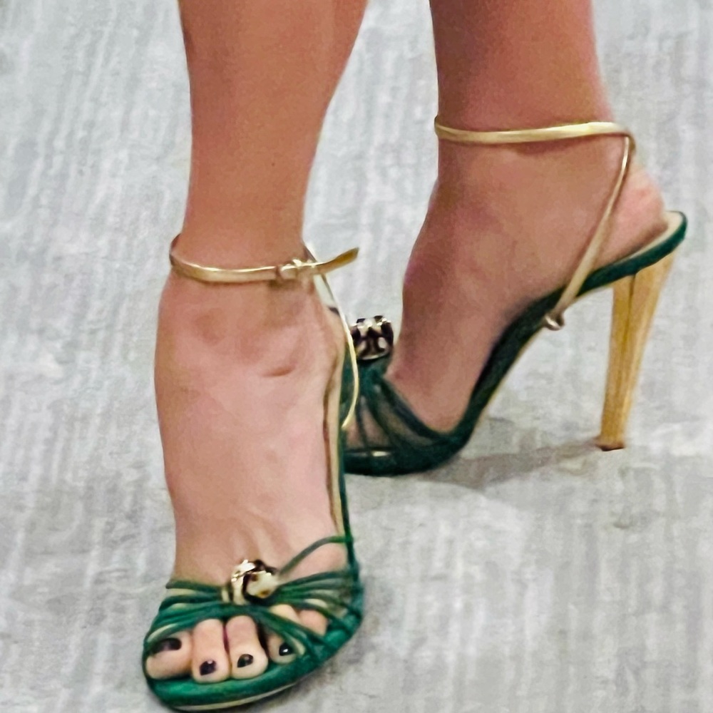 Gucci Green and Gold Heels IT 40 1/2 (US 9)